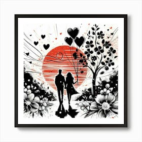 Happy couple 8 Art Print