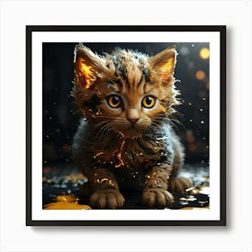 Fire Kitten Art Print