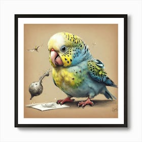 Budgie Bird 3 Art Print