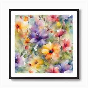 Watercolor Flowers Art Print