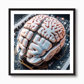 Brain On A Circuit Board 3 Art Print