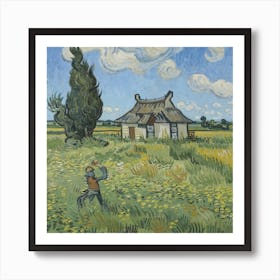 A Wheatfield With Cypresses Vincent Van Gogh Art Print