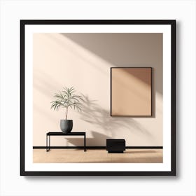 Empty Room With A Plant Art Print