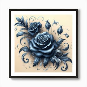 Blue Roses Art Print