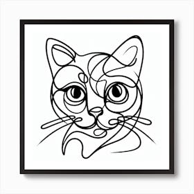 Cat Picasso style 1 Art Print