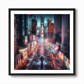 New York City At Night 1 Art Print