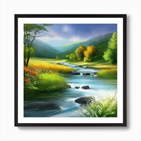 Landscape Painting 200 Art Print