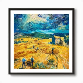 Van Gogh Style: The Wheat Threshers Series.  Art Print