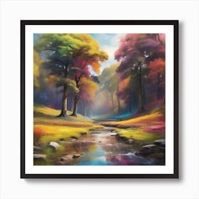 Rainbow In The Forest Art Print