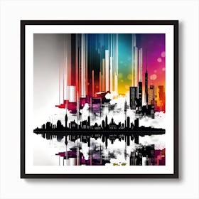 Abstract City Skyline 1 Art Print