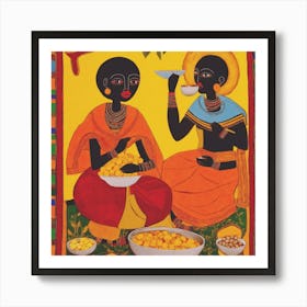 Ethiopian Women Nutmeg Wall Art Art Print