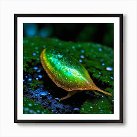 Mutant Humanoide Half Slug Tranlucide Glow Half Alien Macro Mini Bioluminesent In Dunts Jungle 3 Art Print