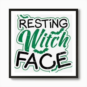 Resting Witch Face Design Halloween Costume Art Print