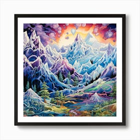 'Sunrise In The Mountains' Art Print