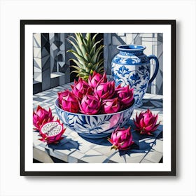 Dragon Fruit Bowl Art Print