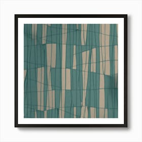 Tartan Pattern Mid Century Simple Shapes, 199 Art Print