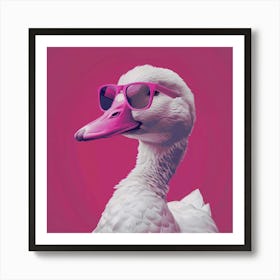 Duck In Pink Sunglasses Art Print