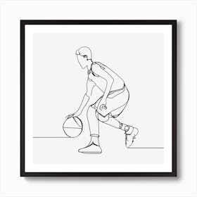 Line Art Drive Through Basketball Court Art Print