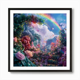 Rainbow In The Garden 2 Art Print