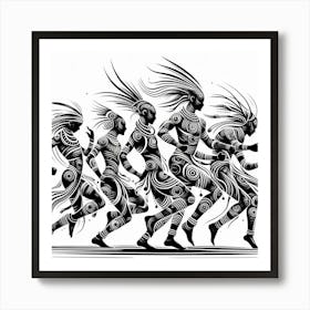 Tribal Dancers 1 Art Print