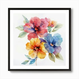 Watercolor Pansies Poster