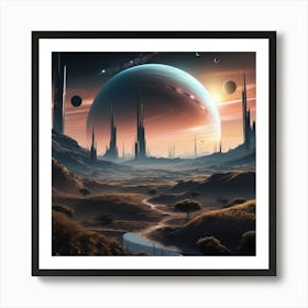 Space Landscape 02 Art Print