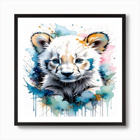Lion Cub Painting Art Print
