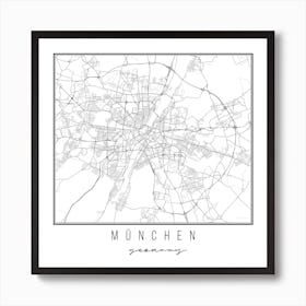 München Germany Street Map Art Print