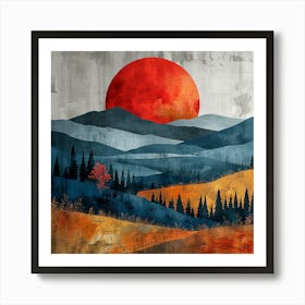 Sunset In The Mountains 2 - city wall art, colorful wall art, home decor, minimal art, modern wall art, wall art, wall decoration, wall print colourful wall art, decor wall art, digital art, digital art download, interior wall art, downloadable art, eclectic wall, fantasy wall art, home decoration, home decor wall, printable art, printable wall art, wall art prints, artistic expression, contemporary, modern art print, Art Print