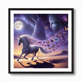 Unicorn In The Desert Art Print