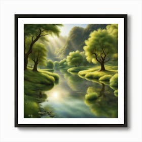 River In The Forest 20 Art Print