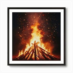 Bonfire At Night Art Print