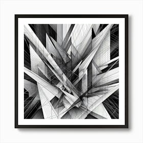 Abstract Black And White Painting 2 Art Print