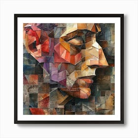 Abstract Portrait Of A Man 5 Art Print