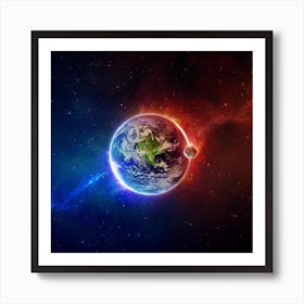 Earth In Space Art Print