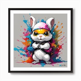 Splatter Bunny Art Print