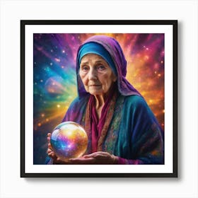 Gypsy With A Crystal Ball Art Print