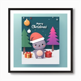 Merry Christmas Card Art Print