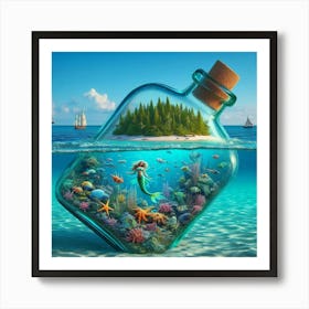 Mermaid In A Bottle 2 Art Print