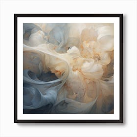 Aqua Ambiance: Gentle Grey Echoes Art Print