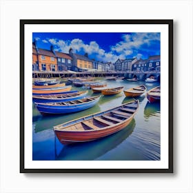 Boats In The Harbour Art Print