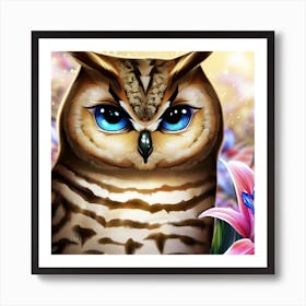 Bumble Bee owl Art Print