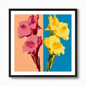 Andy Warhol Style Pop Art Flowers Gladiolus 2 Square Art Print