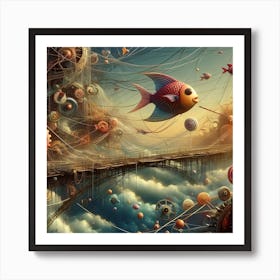 Floating Fish And Lollypops #1 Art Print