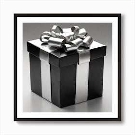 Black And Silver Gift Box 1 Art Print