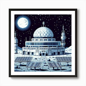 8-bit lunar base 3 Art Print