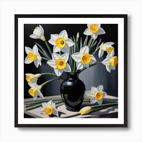 Daffodils In A Vase 8 Art Print