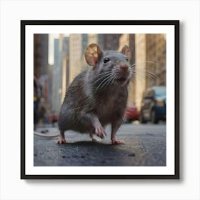 Big NYC Rat Art Print