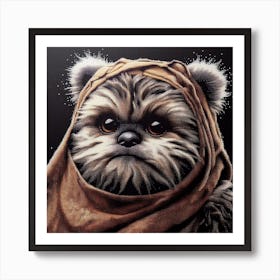 Ewok Wicket Star Wars Dot Art Print Art Print