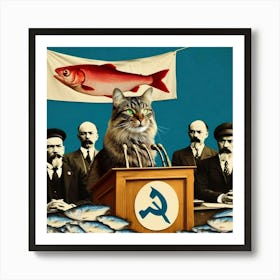 Communist Cat 1 Art Print